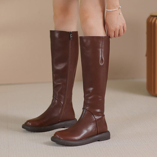 Leather Knee-high Retro Knight Long Boots