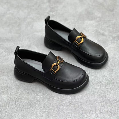 Leather Round Toe Comfortable Loafers Shoes