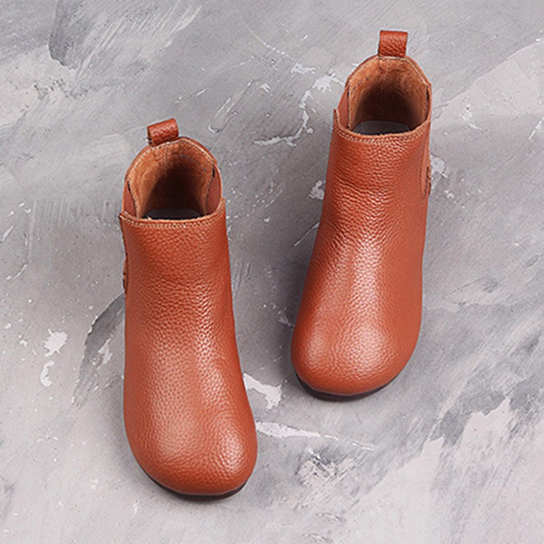 Original Handmade Round Toe Leather Boots Retrosia