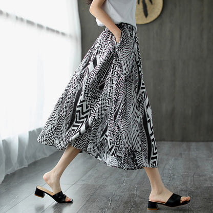 Printed A-Line Loose Fit Skirt - Luckyback