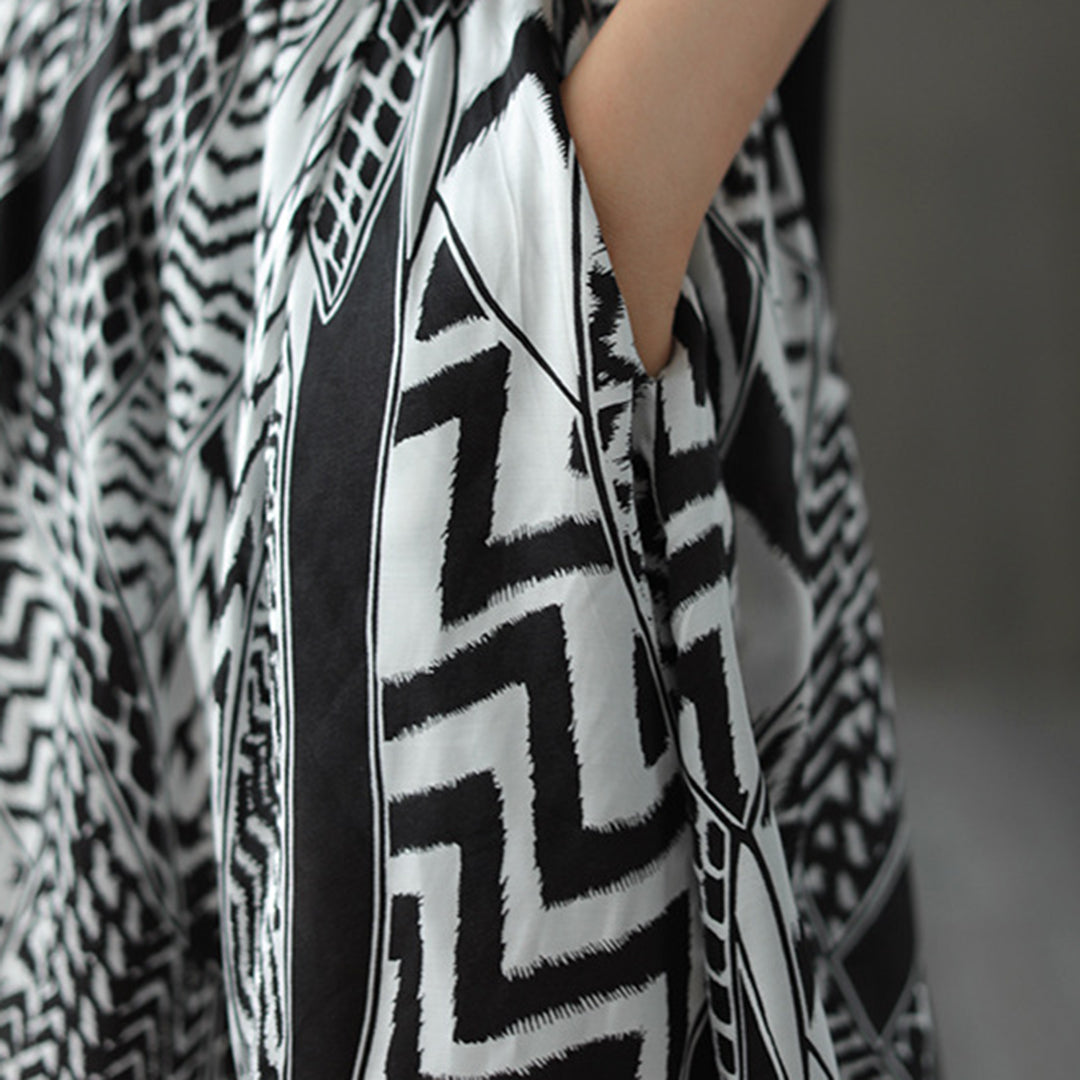 Printed A-Line Loose Fit Skirt - Luckyback