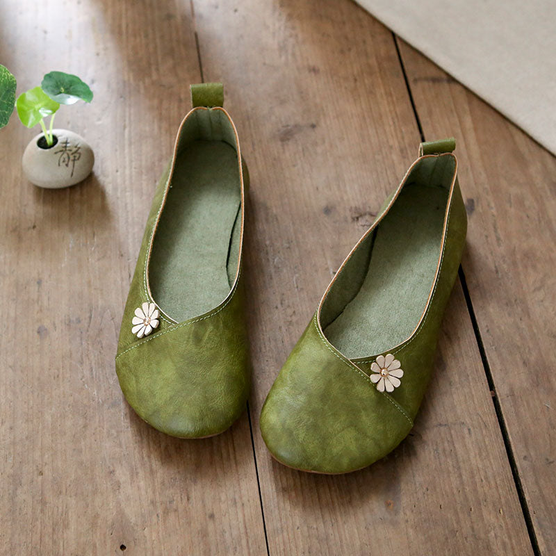 Retro Applique Handmade Soft Comfortable Flat Shoes