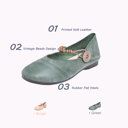 Retro Beads Design Casual Flat Shoes - Luckyback