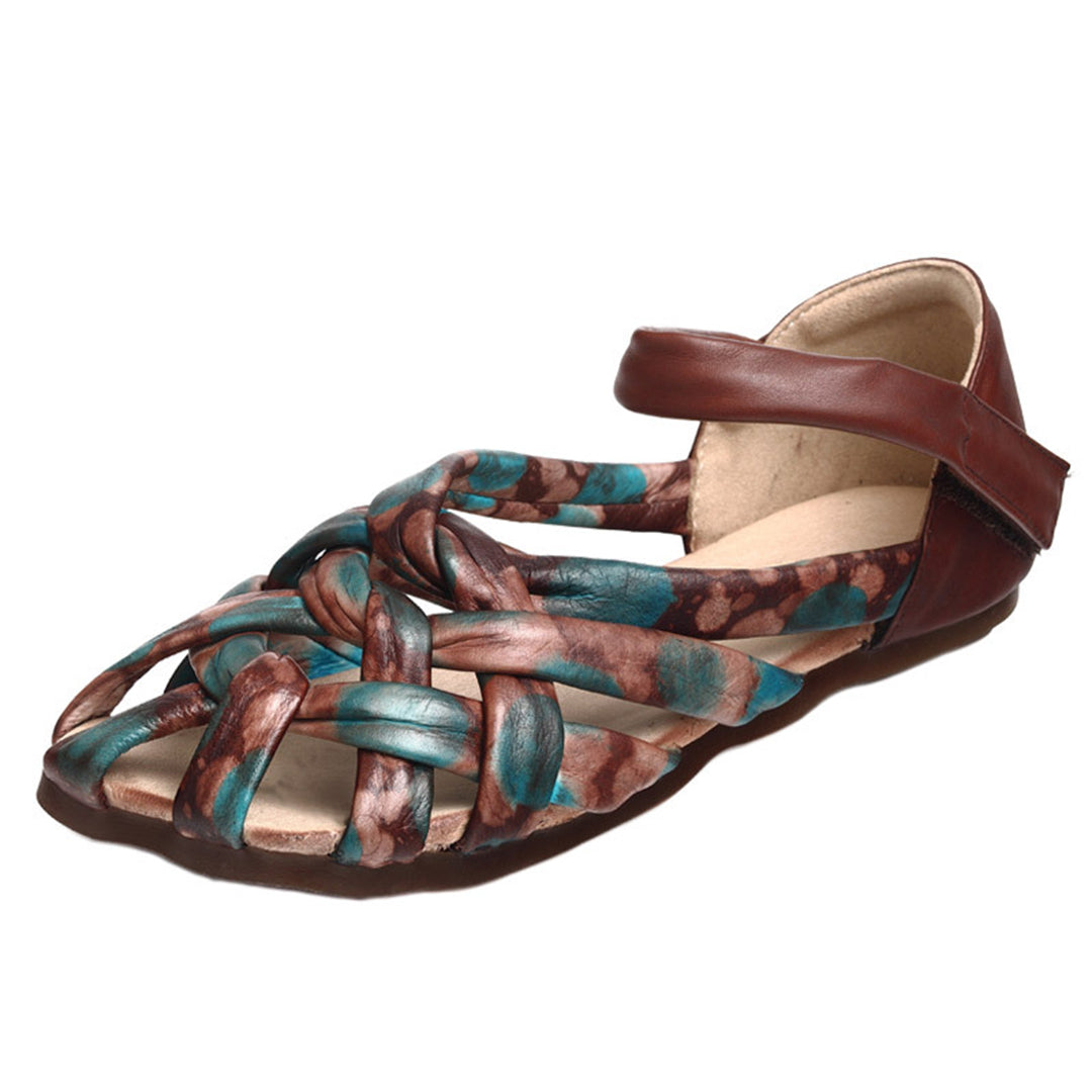 Retro Handmade Woven Leather Sandals - Luckyback