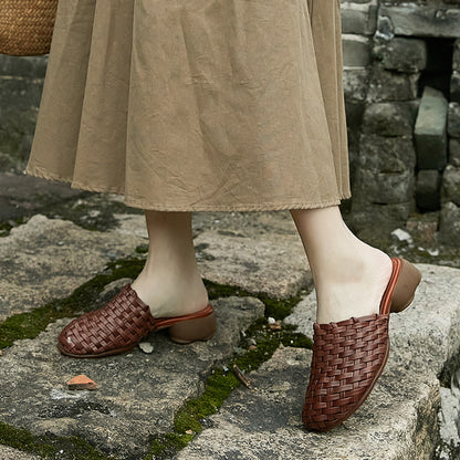 Retro Handmade Woven Slippers