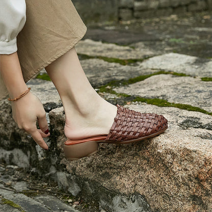 Retro Handmade Woven Slippers