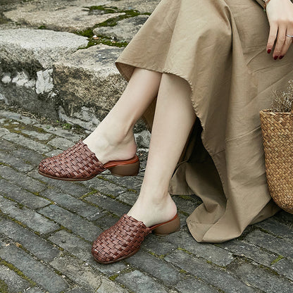 Retro Handmade Woven Slippers