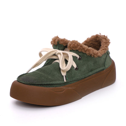 Retro Lace-up Comfortable Fleece Snow Shoes