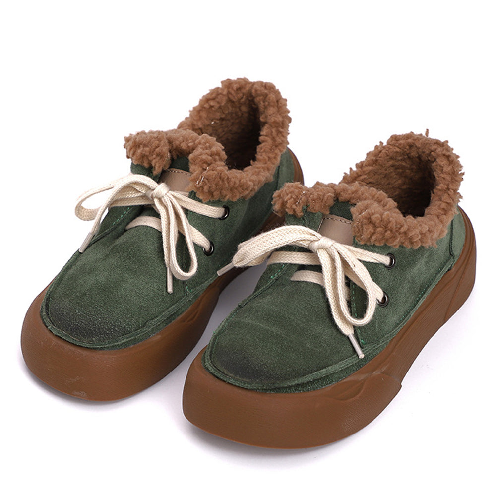 Retro Lace-up Comfortable Fleece Snow Shoes