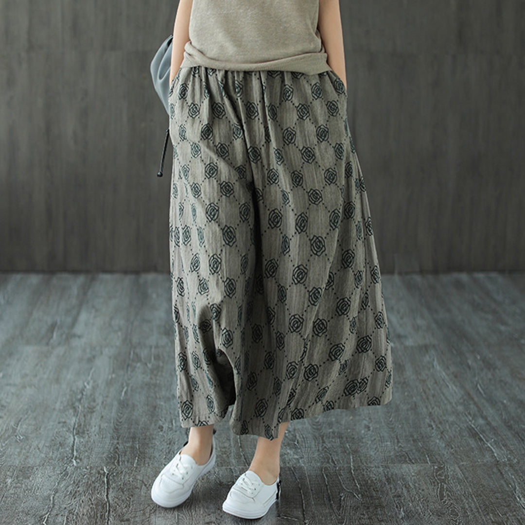 Retro Rose Jacquard Midi Skirt - Luckyback