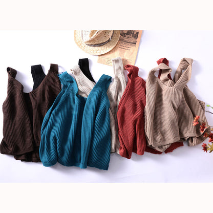 Solid Casual Knitted Vest