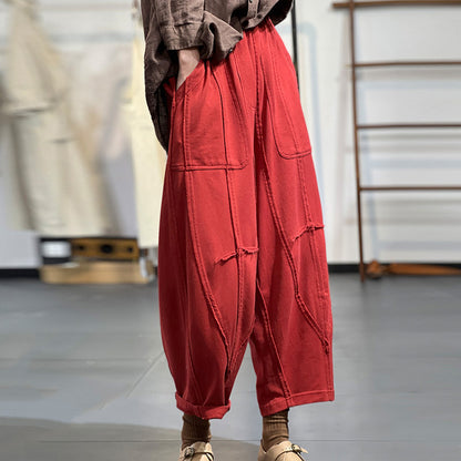 Spring Solid Casual Wide Leg Pants
