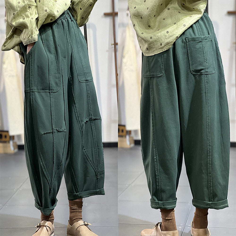 Spring Solid Casual Wide Leg Pants