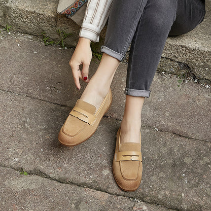 Suede Slip-On Loafers Flat Shoes