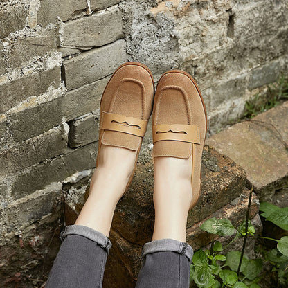 Suede Slip-On Loafers Flat Shoes