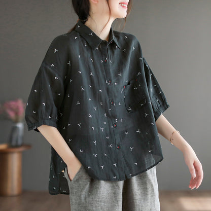 Summer Ramie Breathable Loose Fit Shirt