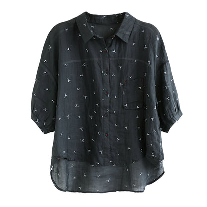 Summer Ramie Breathable Loose Fit Shirt