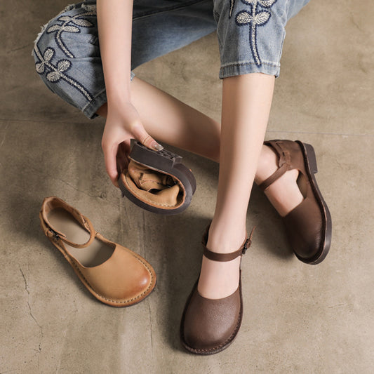 Summer Soft Leather Casual Flat Shoes