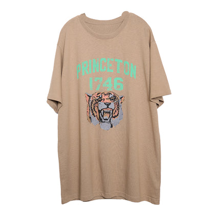 Tiger Printed Crew Neck T-Shirt - Luckyback