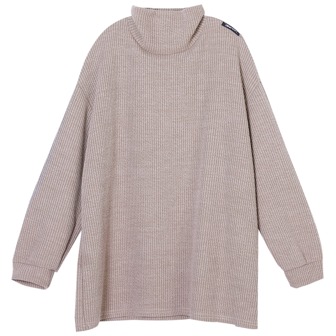 Turtleneck Loose Fit Thread Blouse - Luckyback