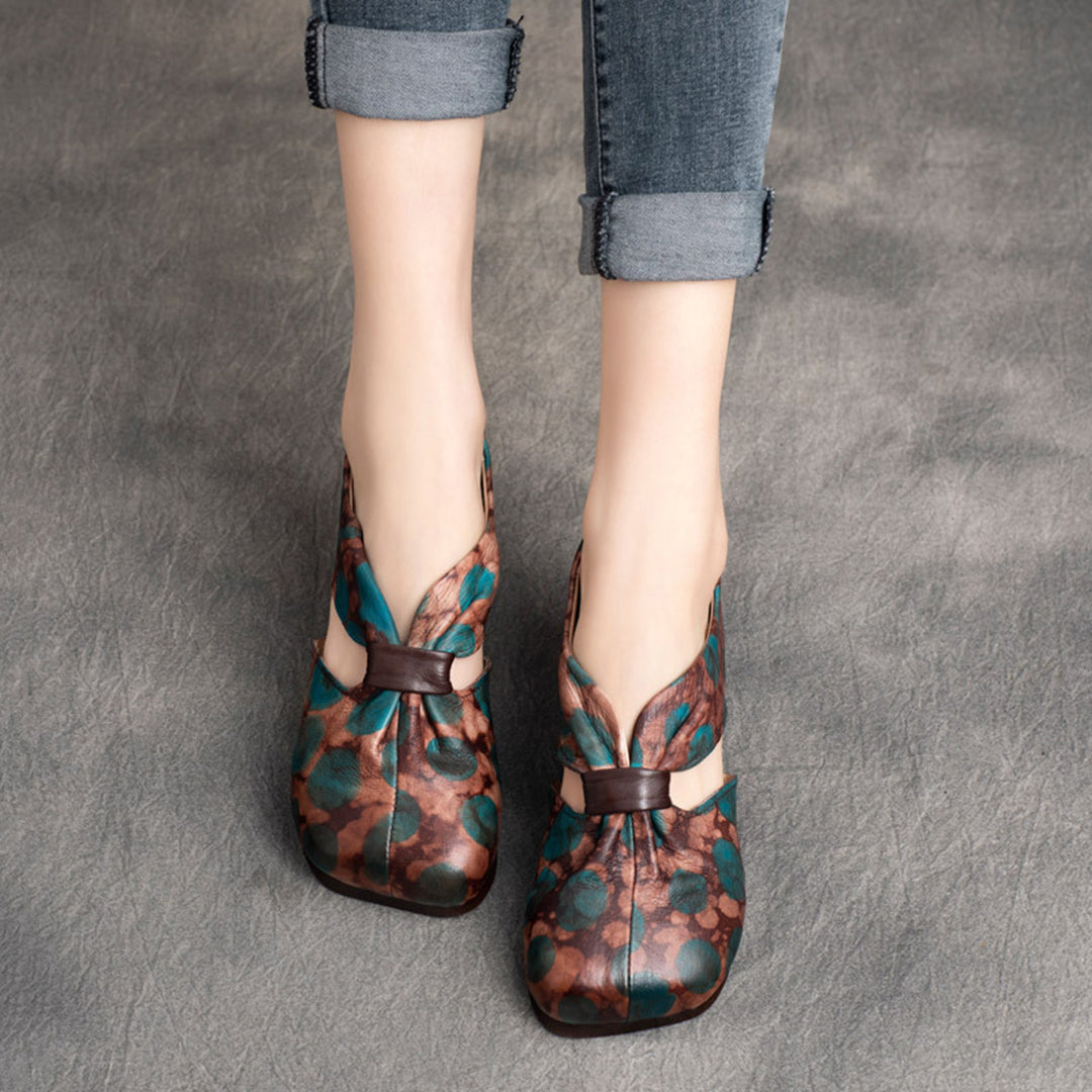 Vintage Printed Hollow Out Women Shoes - Luckyback