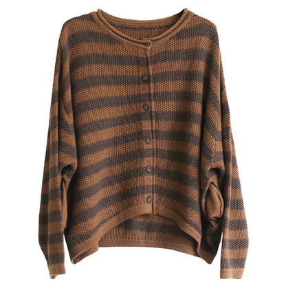 Vintage Stripes Knitted Cardigan Sweater