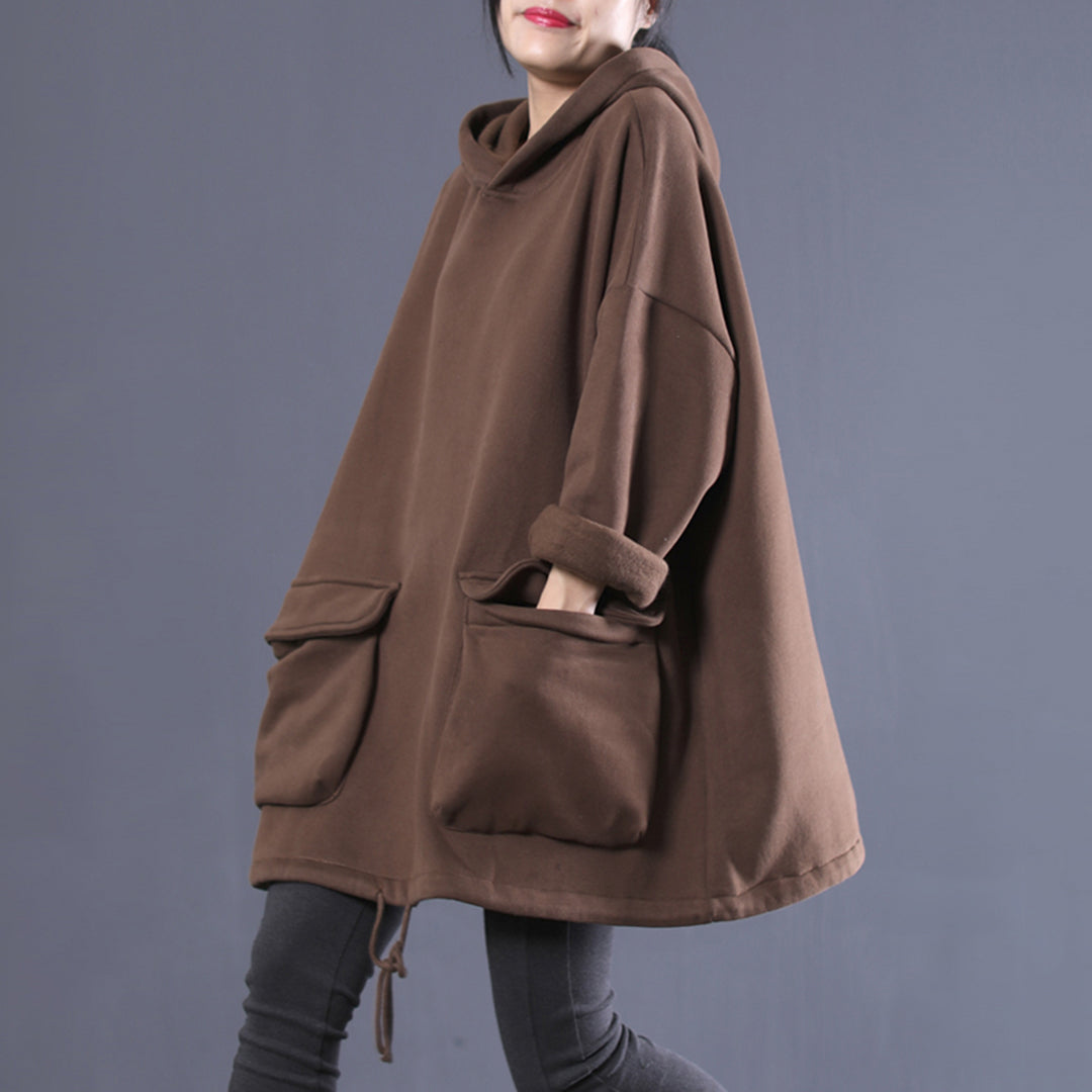 Vintage Loose Fleece Hoodie main image 1