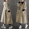 Women Hooded Oversize Trench Coat Retrosia Big Pockets Windbreaker Women Hooded Oversize Trench Coat Retrosia Big Pockets Windbreaker