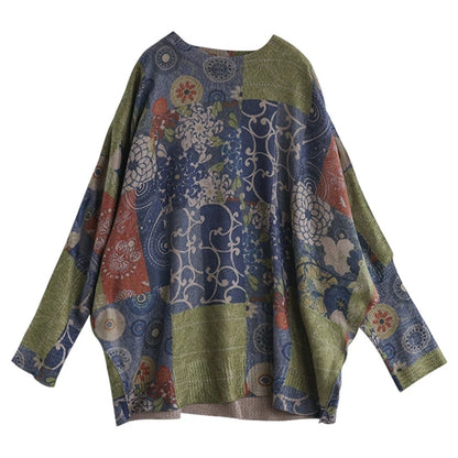 Women Knitted Print Sweater - Luckyback