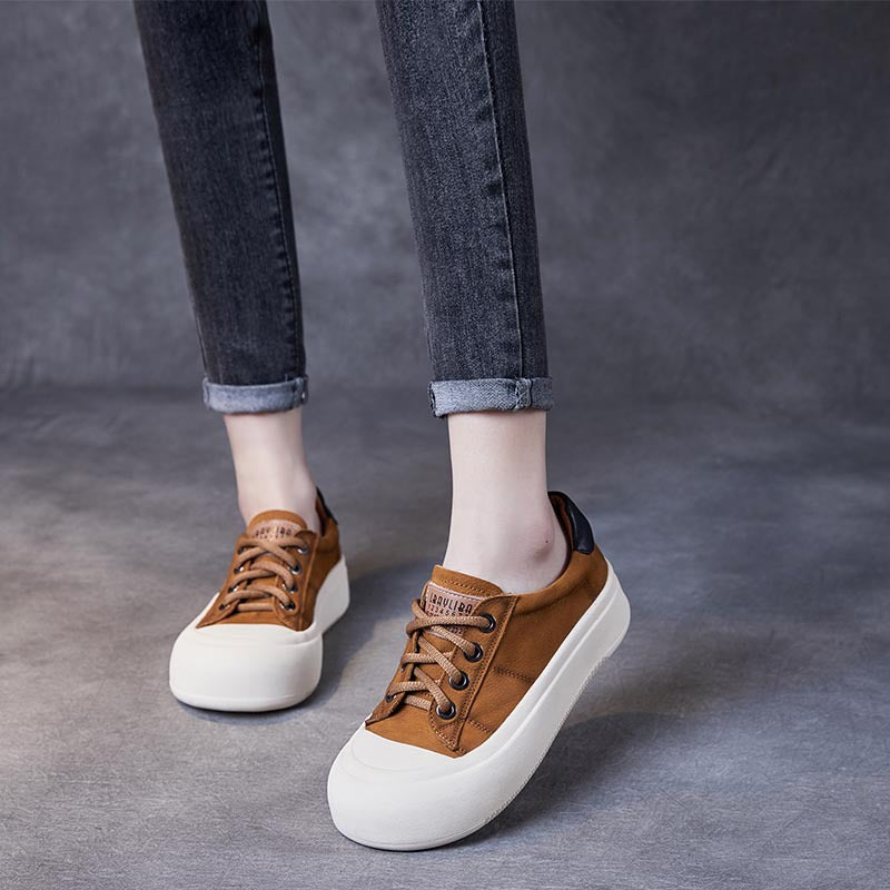 Women Platform Lace-Up Casual Shoes