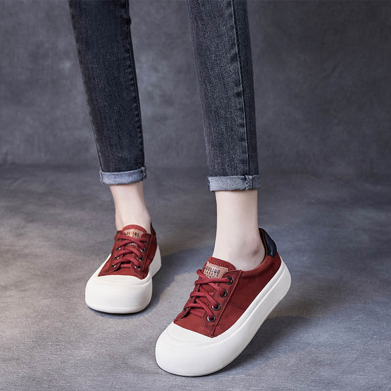 Women's Platform Lace-Up Casual Sneakers