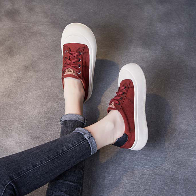 Women Platform Lace-Up Casual Shoes