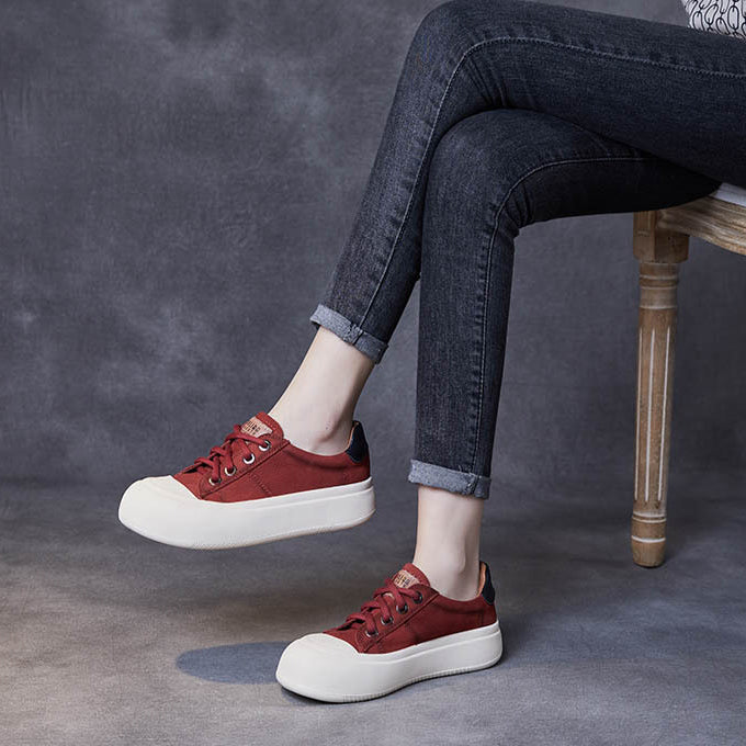 Women Platform Lace-Up Casual Shoes