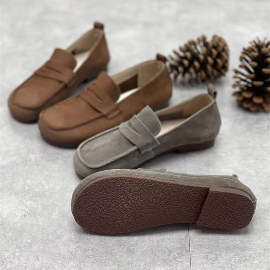 Women Vintage Genuine Leather Soft Flat Shoes main image 1
