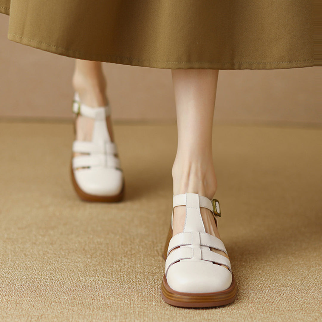 Women Rome Leather Summer High Heel Sandals
