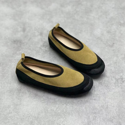 Women Round Toe Casual Slip-On Single Shoes