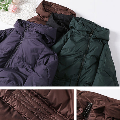 Women Solid Large Size Down Jacket - Luckyback