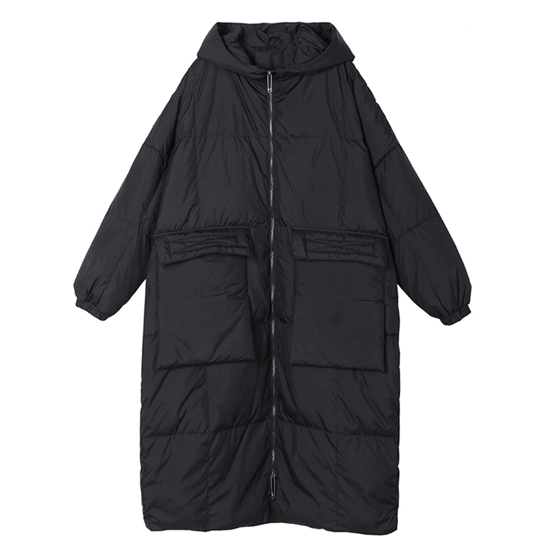 Women Solid Large Size Down Jacket - Luckyback