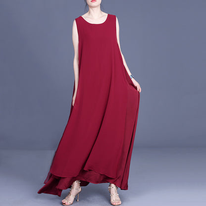Women Solid Sleeveless Dress - Luckyback