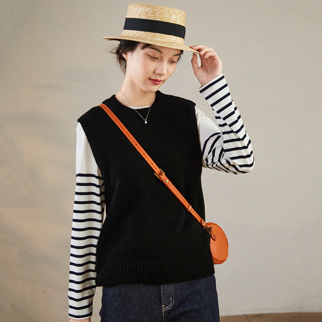 Women Striped Long-sleeve T-shirt new Loose Fit Casual Top - Luckyback