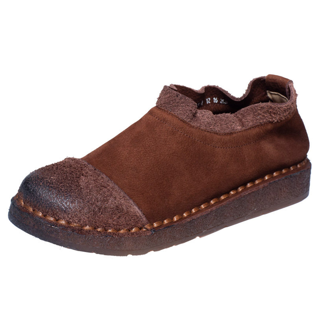 Wrapped Stitches Suede Leather Shoes - Luckyback